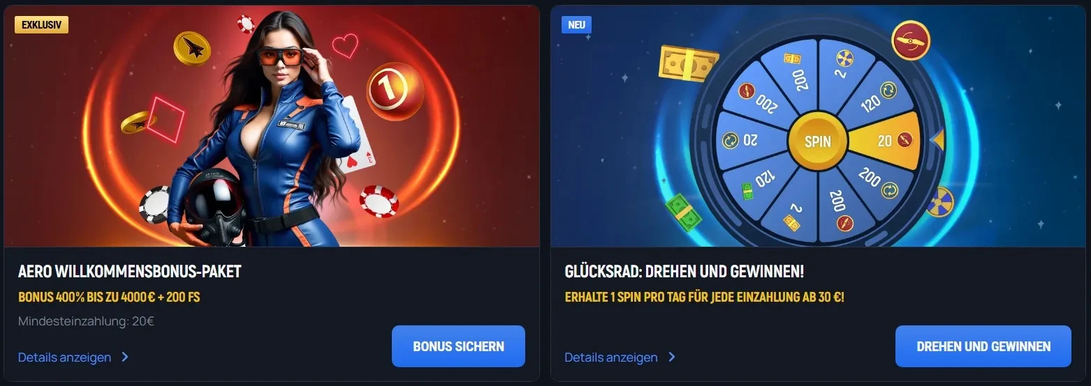 Bonusse und Aktionen