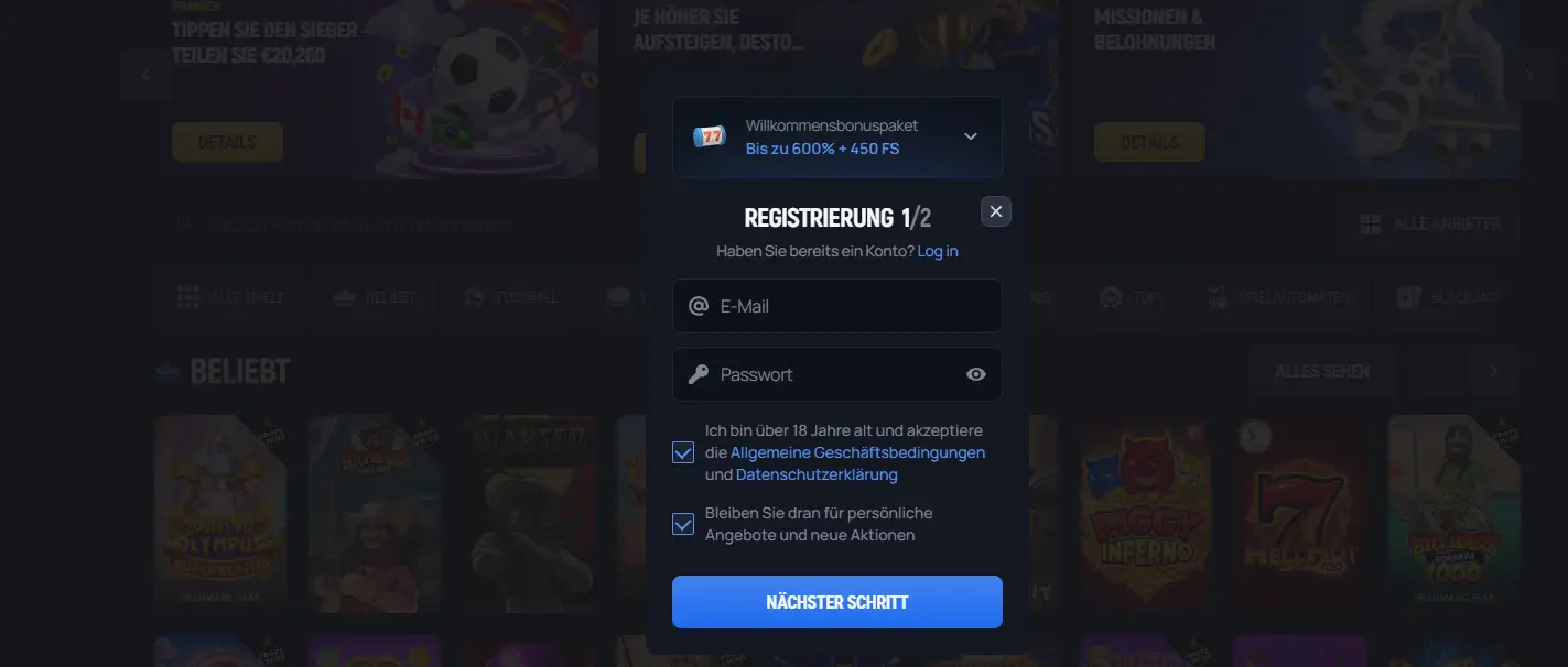 aerobet casino registrierung